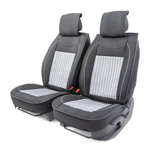 Накидки на сиденье Car Performance передние 2 шт fiberflax черн/серые CUS-2062 BK/GY