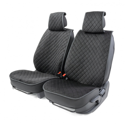 Накидки на сиденье Car Performance передние 2 шт алькантара черные 5шт/уп CUS-2012 BK/BK