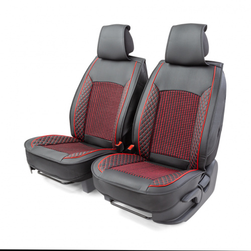 Накидки на сиденье Car Performance передние 2 шт экокожа черн/красные CUS-2102 BK/RD