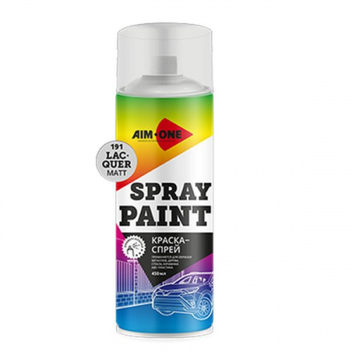 Краска-спрей лак матовый AIM-ONE 450 мл (аэрозоль).Spray paint lacquer matt 450ML SP-ML191