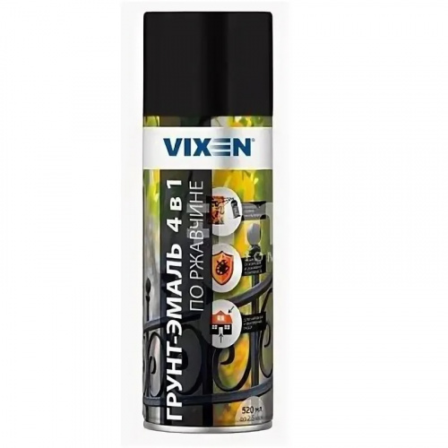 Грунт-эмаль по ржавчине 4 в 1 VIXEN графитовый серый (RAL 7024) аэрозоль 520мл (12шт/уп) VX517024