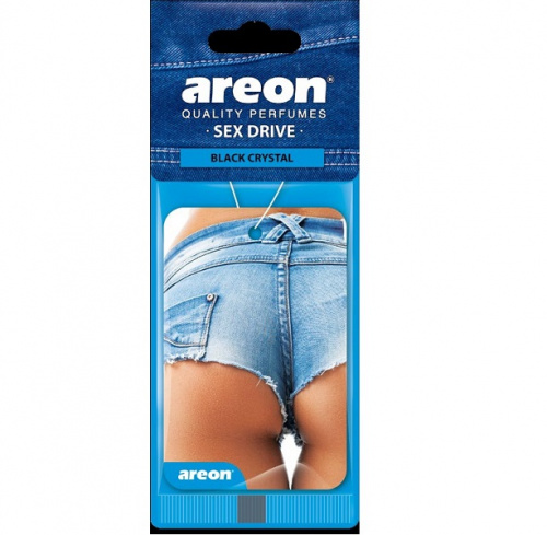 Ароматизатор воздуха подвесной, бумажный "AREON" "SEX DRIVE" Black Crystal