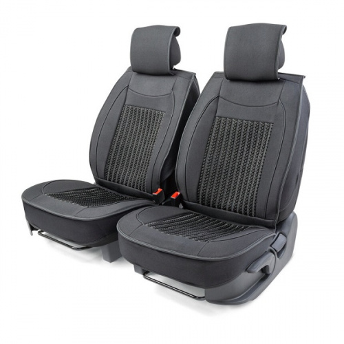 Накидки на сиденье Car Performance передние 2 шт fiberflax черные CUS-2062 BK/BK