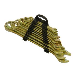 Набор ключей рожково-накидных 12 пр. "ЕРМАК" желтый цинк, 6 - 22 мм