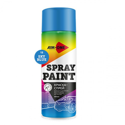 Краска-спрей синяя AIM-ONE 450 мл (аэрозоль).Spray paint blue 450ML SP-B21