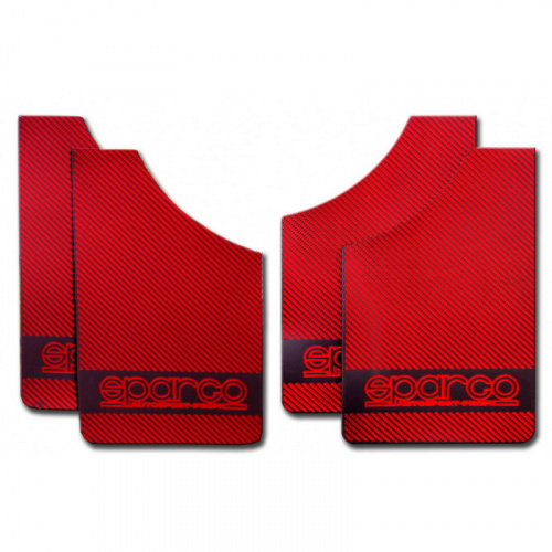 Брызговик универсальный SPARKO ALMEGA цвет-карбон металлик красный , для легковых автомобилей  (4шт.)