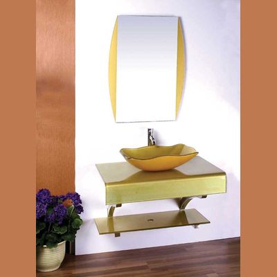 Комплект мебели для ванной  ZEVS арт.839 ЖЕЛТЫЙ 800х520мм