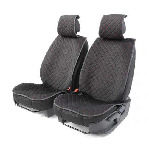 Накидки на сиденье Car Performance передние 2 шт алькантара черн/красные 5шт/уп CUS-1012 BK/RD