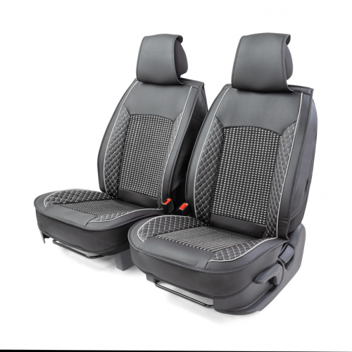 Накидки на сиденье Car Performance передние 2 шт экокожа черн/серые CUS-2102 BK/GY