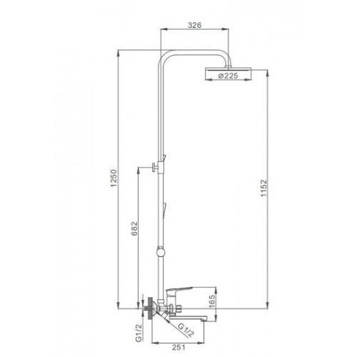 Душевая система FRAP® F2449 145*38 см. с повор. изливом, троп. душ+душевая лейка  Хром/Белый 