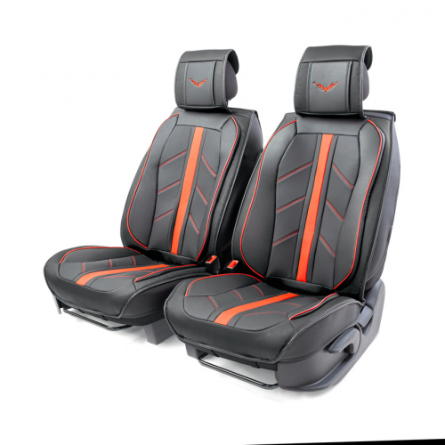 Накидки на сиденье Car Performance передние 2 шт экокожа черные CUS-3012 BK/BK