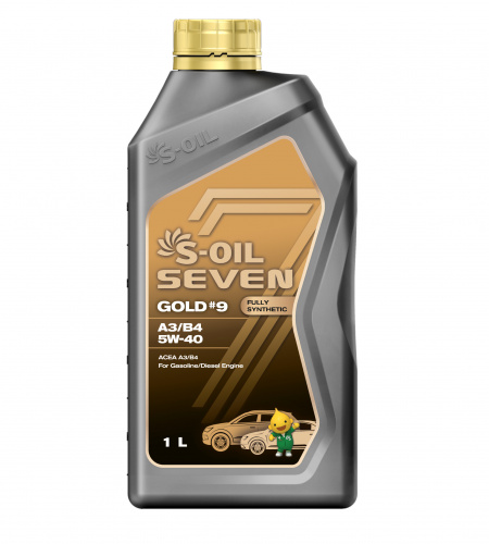 S-OIL 7   GOLD #9  A3/B4  5W40  .(1л), Fully Synthetic (1/12)      (SEVEN #9 1.1.2)